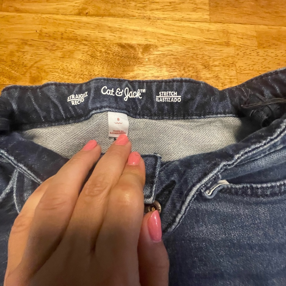Lot of 2 Cat & Jack Boys Blue Jeans Size 8 Slim